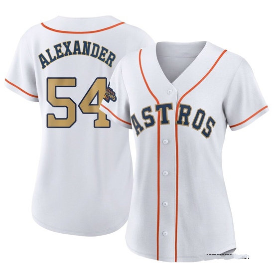 Women's Jason Alexander Houston Astros Replica Gold White 2023 Collection Jersey