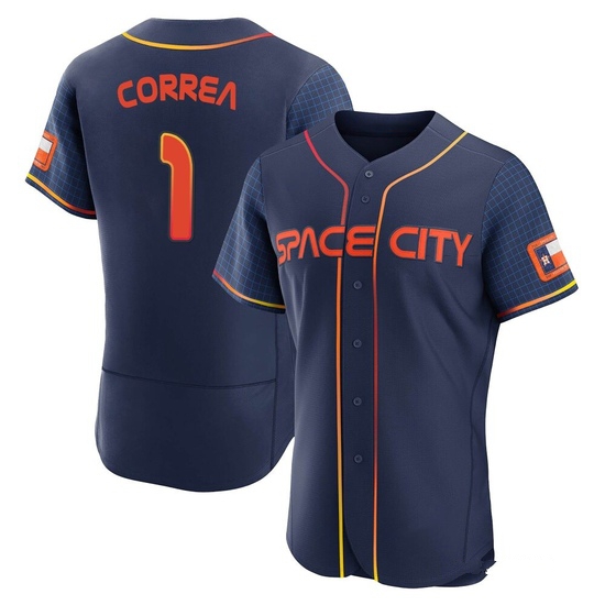 Men's Carlos Correa Houston Astros Authentic Navy 2022 City Connect Jersey