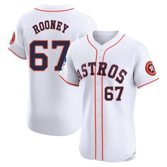 Men's John Rooney Houston Astros Elite White Home Patch Jersey
