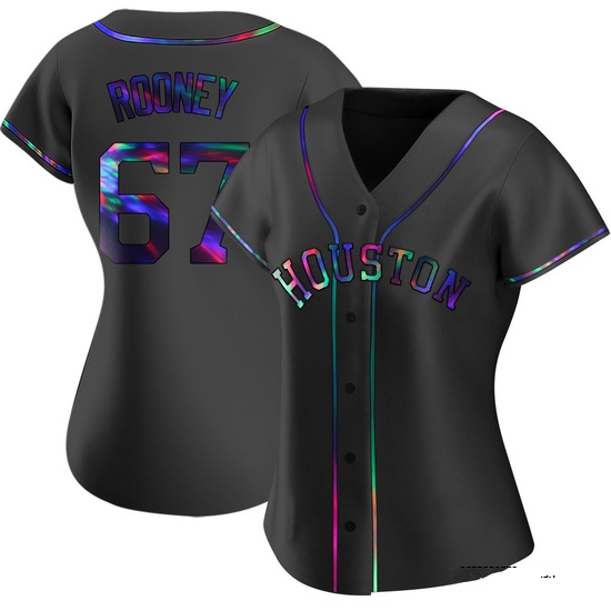Women's John Rooney Houston Astros Replica Black Holographic Alternate Jersey