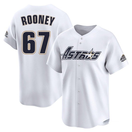 Youth John Rooney Houston Astros Limited White Throwback Cooperstown Collection Jersey