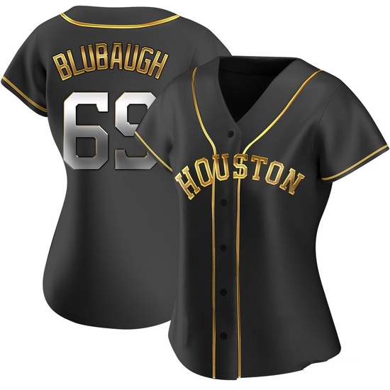 Women's AJ Blubaugh Houston Astros Replica Black Golden Alternate Jersey