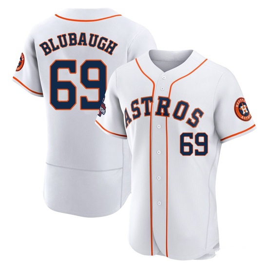 Men's AJ Blubaugh Houston Astros Authentic White 2022 World Series Champions Home Jersey