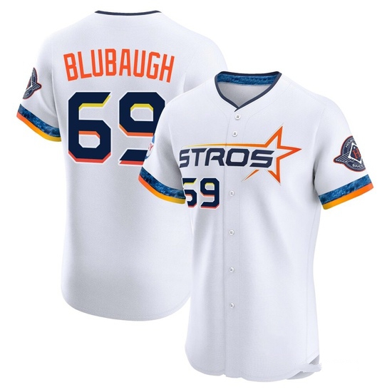 Men's AJ Blubaugh Houston Astros Elite White 2025 City Connect Jersey