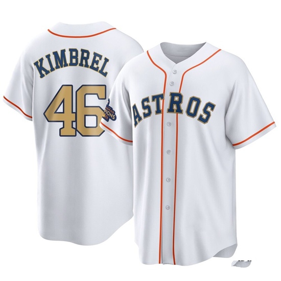 Men's Craig Kimbrel Houston Astros Replica Gold White 2023 Collection Jersey