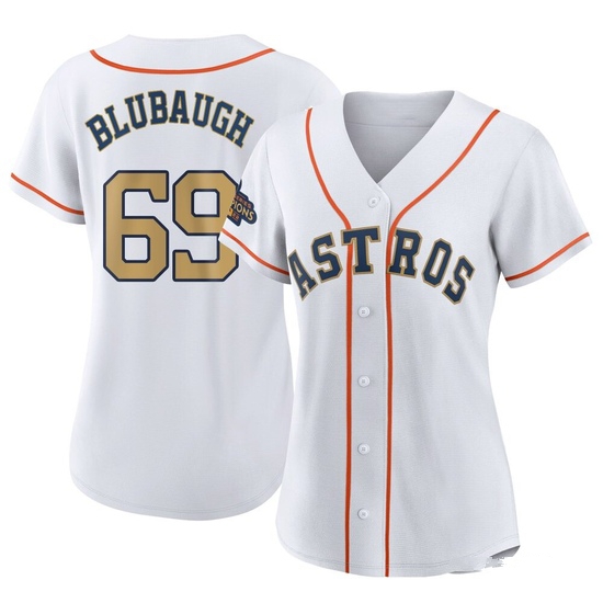 Women's AJ Blubaugh Houston Astros Authentic Gold White 2023 Collection Jersey