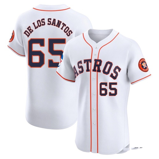 Men's Enyel De Los Santos Houston Astros Elite White Home Patch Jersey