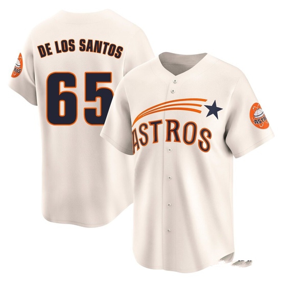 Men's Enyel De Los Santos Houston Astros Limited Cream Throwback Cooperstown Collection Jersey