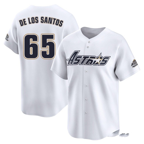 Men's Enyel De Los Santos Houston Astros Limited White Throwback Cooperstown Collection Jersey