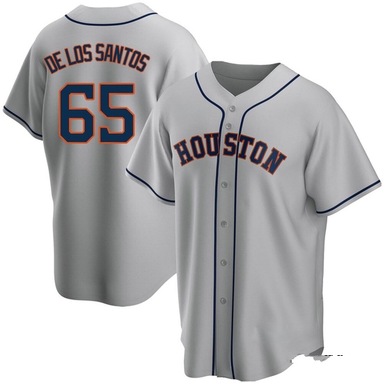 Men's Enyel De Los Santos Houston Astros Replica Gray Road Jersey