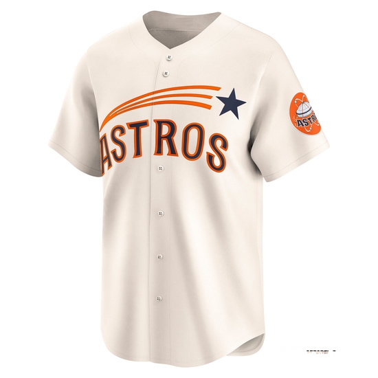 Youth Enyel De Los Santos Houston Astros Limited Cream Throwback Cooperstown Collection Jersey - Image 2