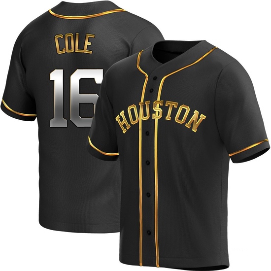 Men's Zach Cole Houston Astros Replica Black Golden Alternate Jersey