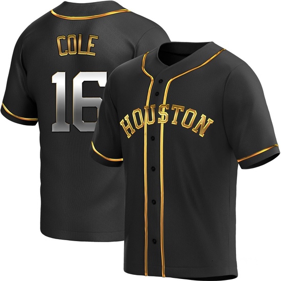 Youth Zach Cole Houston Astros Replica Black Golden Alternate Jersey