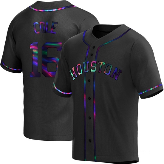 Youth Zach Cole Houston Astros Replica Black Holographic Alternate Jersey