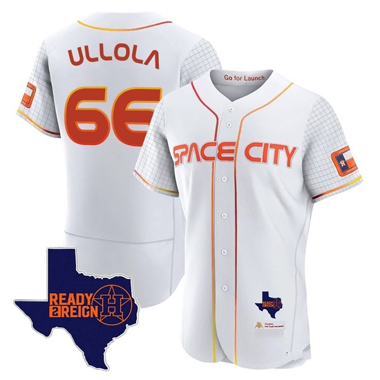 Men's Miguel Ullola Houston Astros Authentic White 2023 Space City Ready 2 Reign Flex Base Jersey
