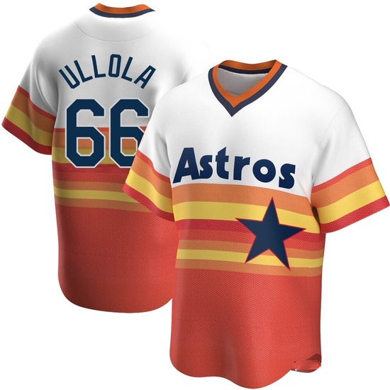 Men's Miguel Ullola Houston Astros Replica White Home Cooperstown Collection Jersey