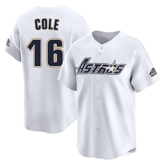 Men's Zach Cole Houston Astros Limited White Throwback Cooperstown Collection Jersey