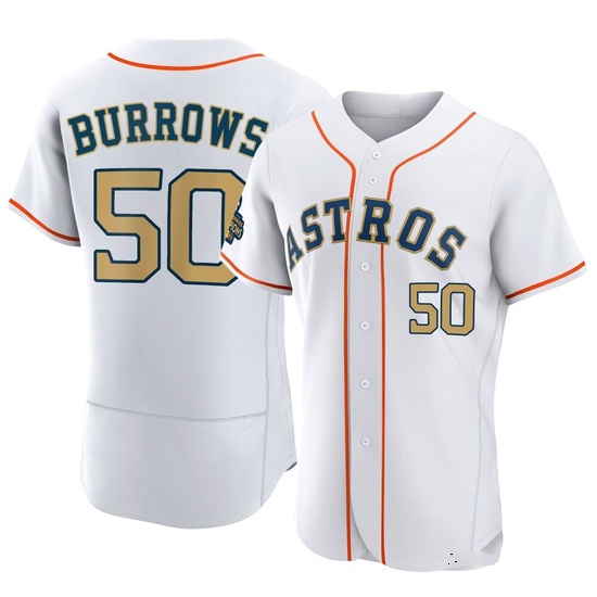 Men's Mike Burrows Houston Astros Authentic Gold White 2023 Collection Jersey