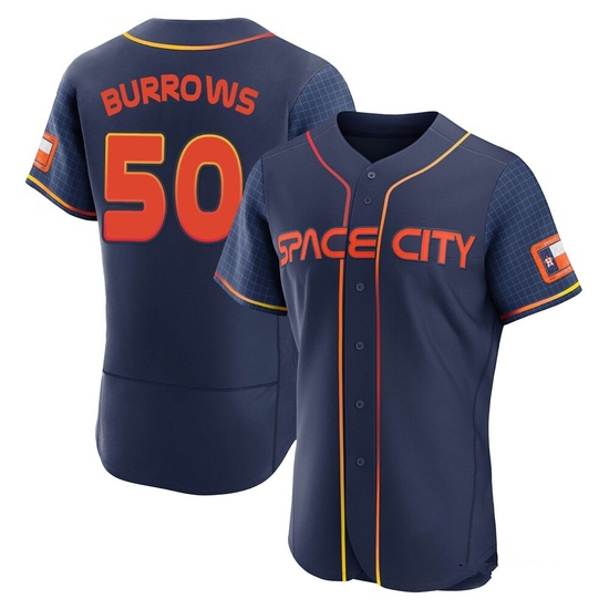 Men's Mike Burrows Houston Astros Authentic Navy 2022 City Connect Jersey