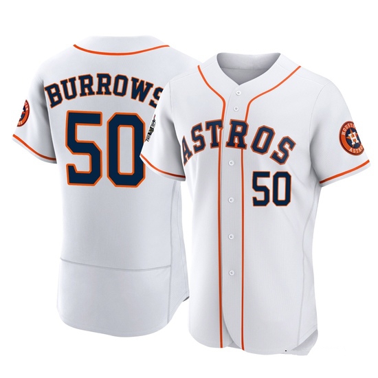 Men's Mike Burrows Houston Astros Authentic White 2022 World Series Home Jersey