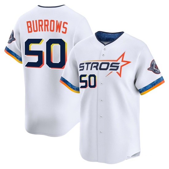 Men's Mike Burrows Houston Astros Limited White 2025 City Connect Jersey