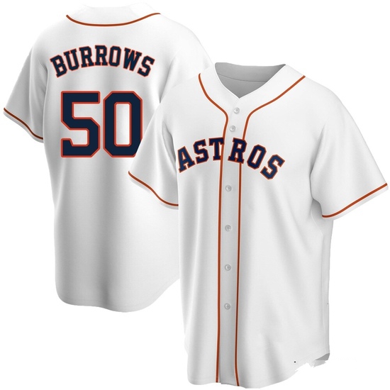 Men's Mike Burrows Houston Astros Replica White Home Jersey