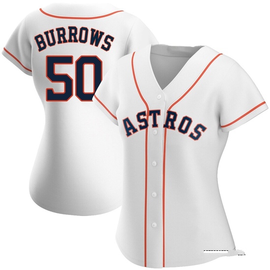 Women's Mike Burrows Houston Astros Authentic White Home Jersey
