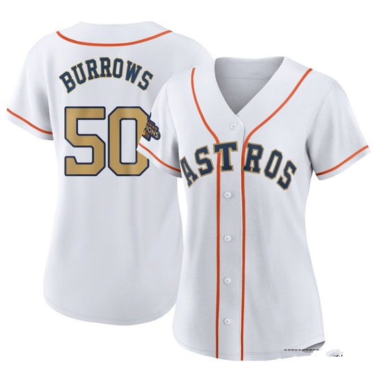 Women's Mike Burrows Houston Astros Replica Gold White 2023 Collection Jersey