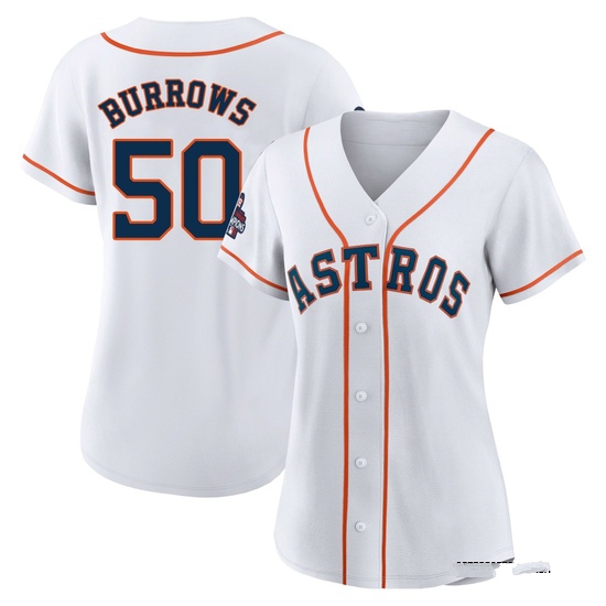 Women's Mike Burrows Houston Astros Replica White 2022 World Series Champions Home Jersey