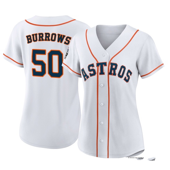 Women's Mike Burrows Houston Astros Replica White 2022 World Series Home Jersey