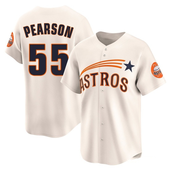 Men's Nate Pearson Houston Astros Limited Cream Throwback Cooperstown Collection Jersey