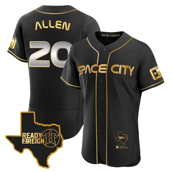 Men's Nick Allen Houston Astros Authentic Black/Gold 2023 Space City Ready 2 Reign Flex Base Jersey