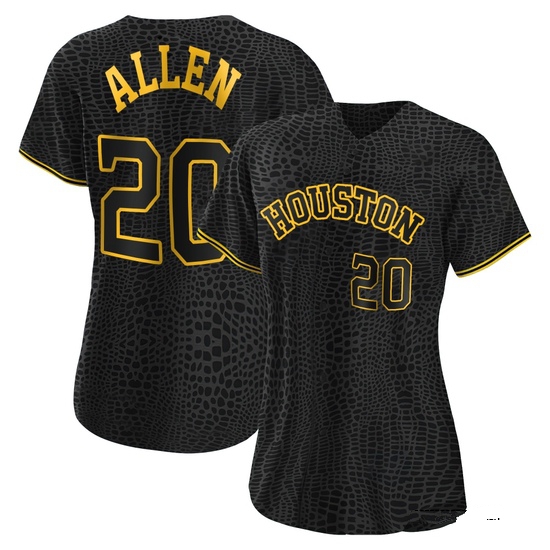 Women's Nick Allen Houston Astros Replica Black Snake Skin City Jersey