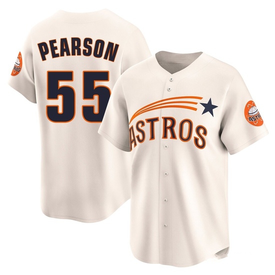 Youth Nate Pearson Houston Astros Limited Cream Throwback Cooperstown Collection Jersey