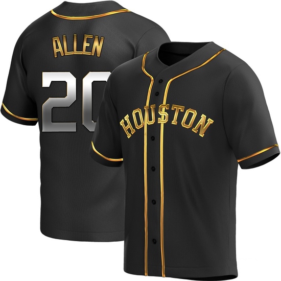 Youth Nick Allen Houston Astros Replica Black Golden Alternate Jersey