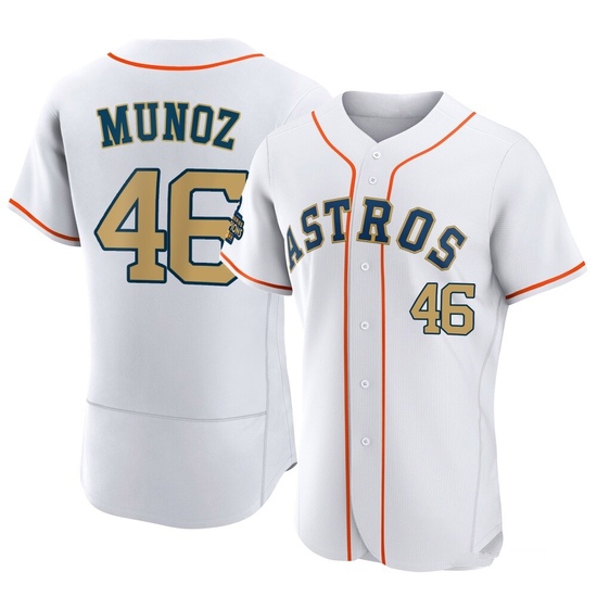 Men's Roddery Munoz Houston Astros Authentic Gold White 2023 Collection Jersey