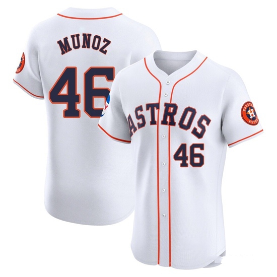Men's Roddery Munoz Houston Astros Elite White Home Patch Jersey