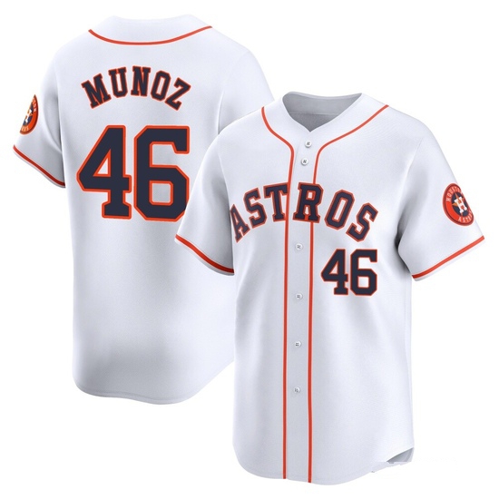 Men's Roddery Munoz Houston Astros Limited White Home Jersey