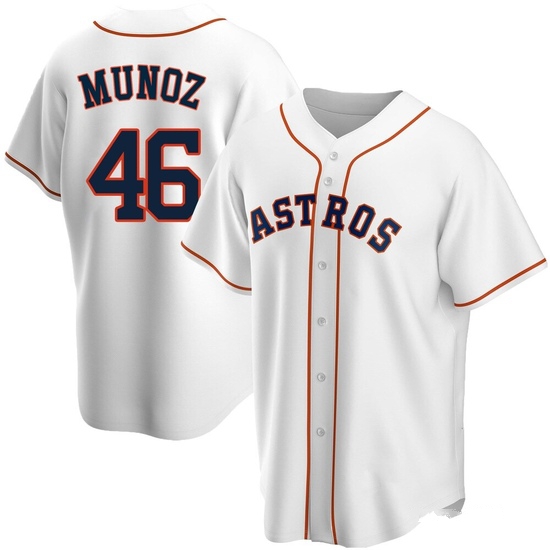 Men's Roddery Munoz Houston Astros Replica White Home Jersey