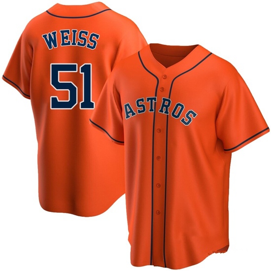 Men's Ryan Weiss Houston Astros Replica Orange Alternate Jersey