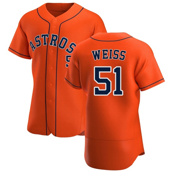 Men's Ryan Weiss Houston Astros Authentic Orange Alternate Jersey