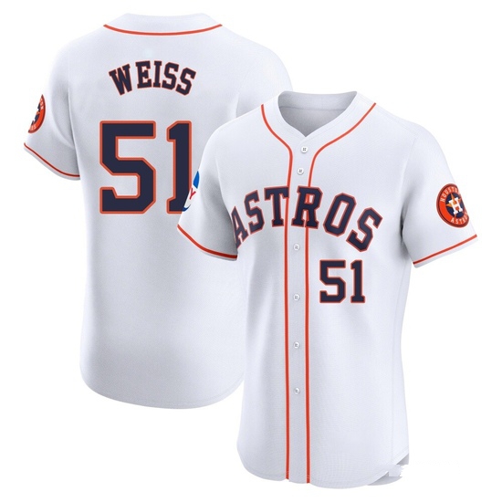 Men's Ryan Weiss Houston Astros Elite White Home Patch Jersey