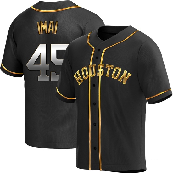 Men's Tatsuya Imai Houston Astros Replica Black Golden Alternate Jersey