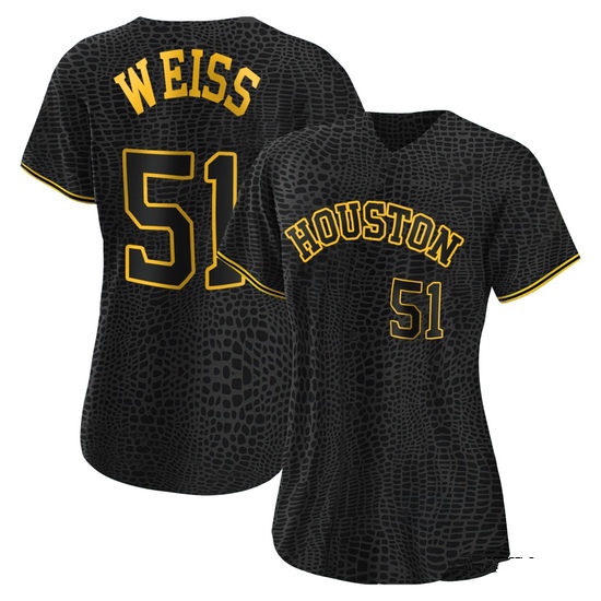 Women's Ryan Weiss Houston Astros Replica Black Snake Skin City Jersey