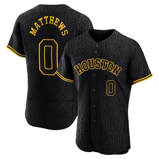 Men's Brice Matthews Houston Astros Authentic Black Snake Skin City Jersey