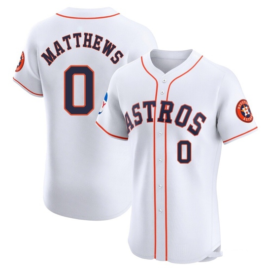 Men's Brice Matthews Houston Astros Elite White Home Patch Jersey