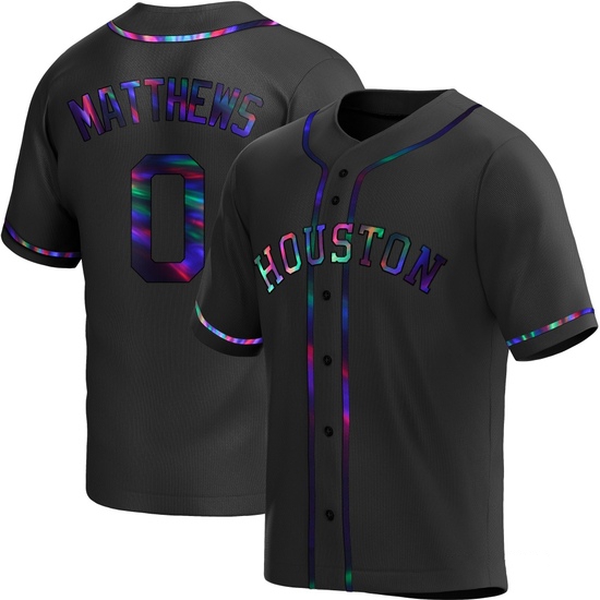 Men's Brice Matthews Houston Astros Replica Black Holographic Alternate Jersey
