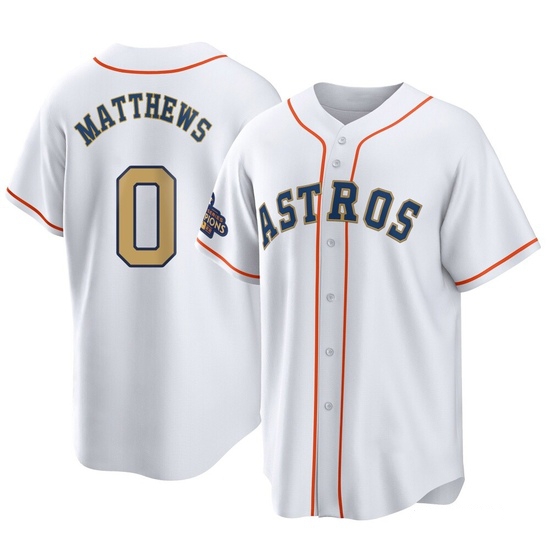 Men's Brice Matthews Houston Astros Replica Gold White 2023 Collection Jersey