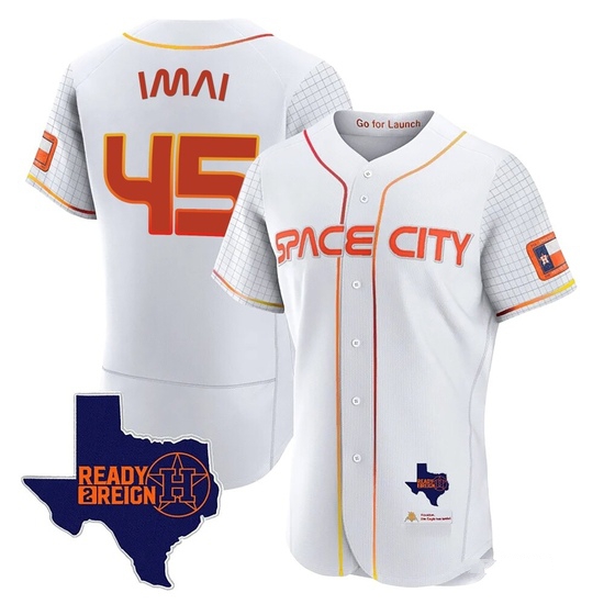 Men's Tatsuya Imai Houston Astros Authentic White 2023 Space City Ready 2 Reign Flex Base Jersey