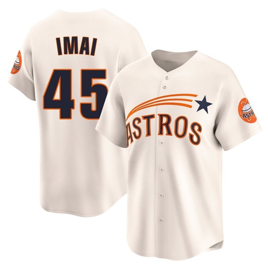Men's Tatsuya Imai Houston Astros Limited Cream Throwback Cooperstown Collection Jersey